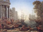 Seaport with the embarkation of Saint Ursula Claude Lorrain